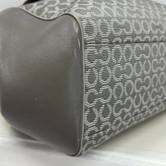 Coach Madeline Madison 25215 Gray Jacquard Leather Satchel Shoulder Crossbody